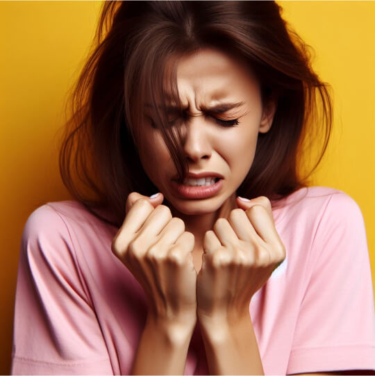 Девушка зажмурилась и сжала кулаки